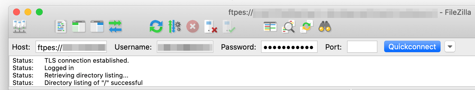 通过 FileZilla 连接到服务器