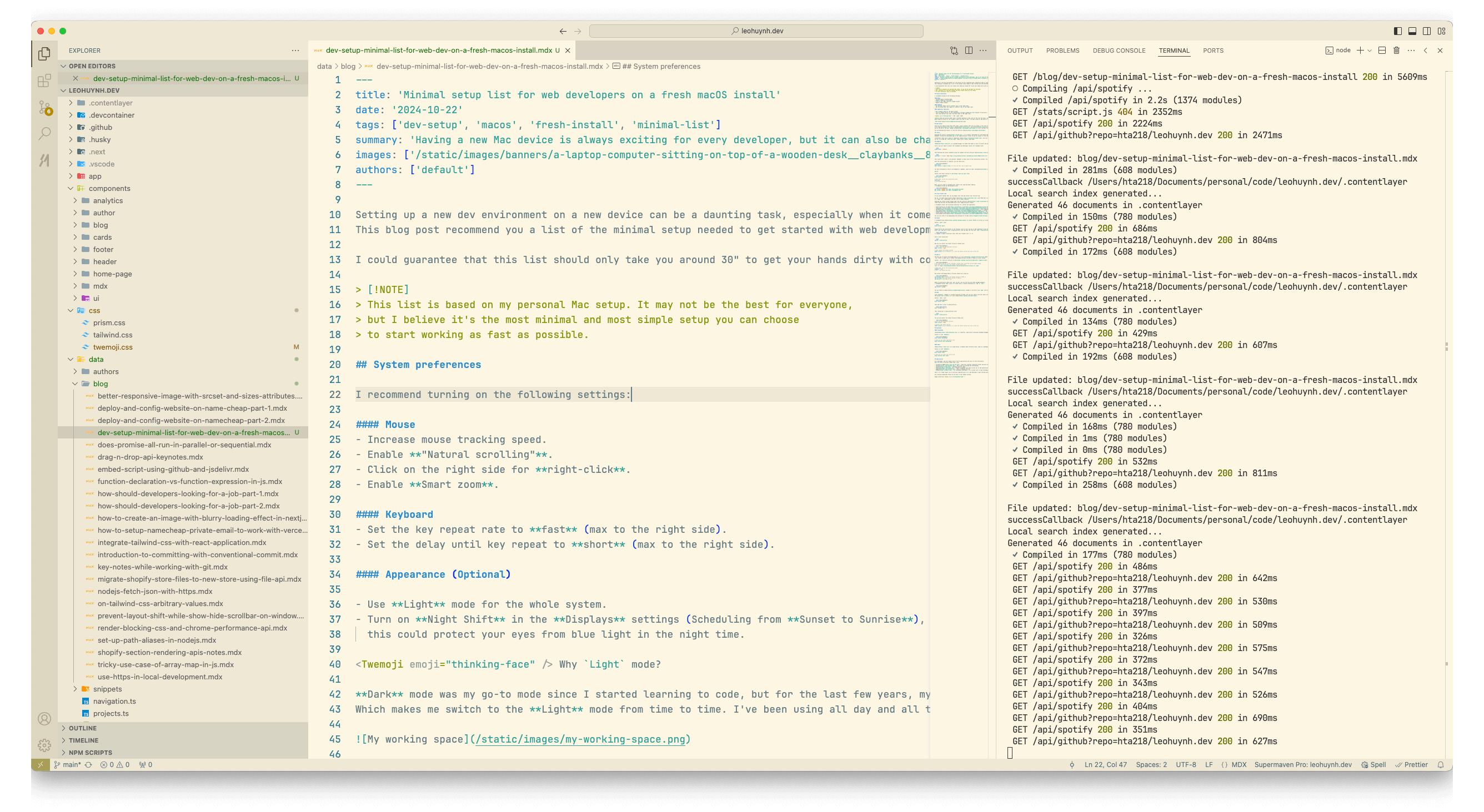 我的 VS Code 预览
