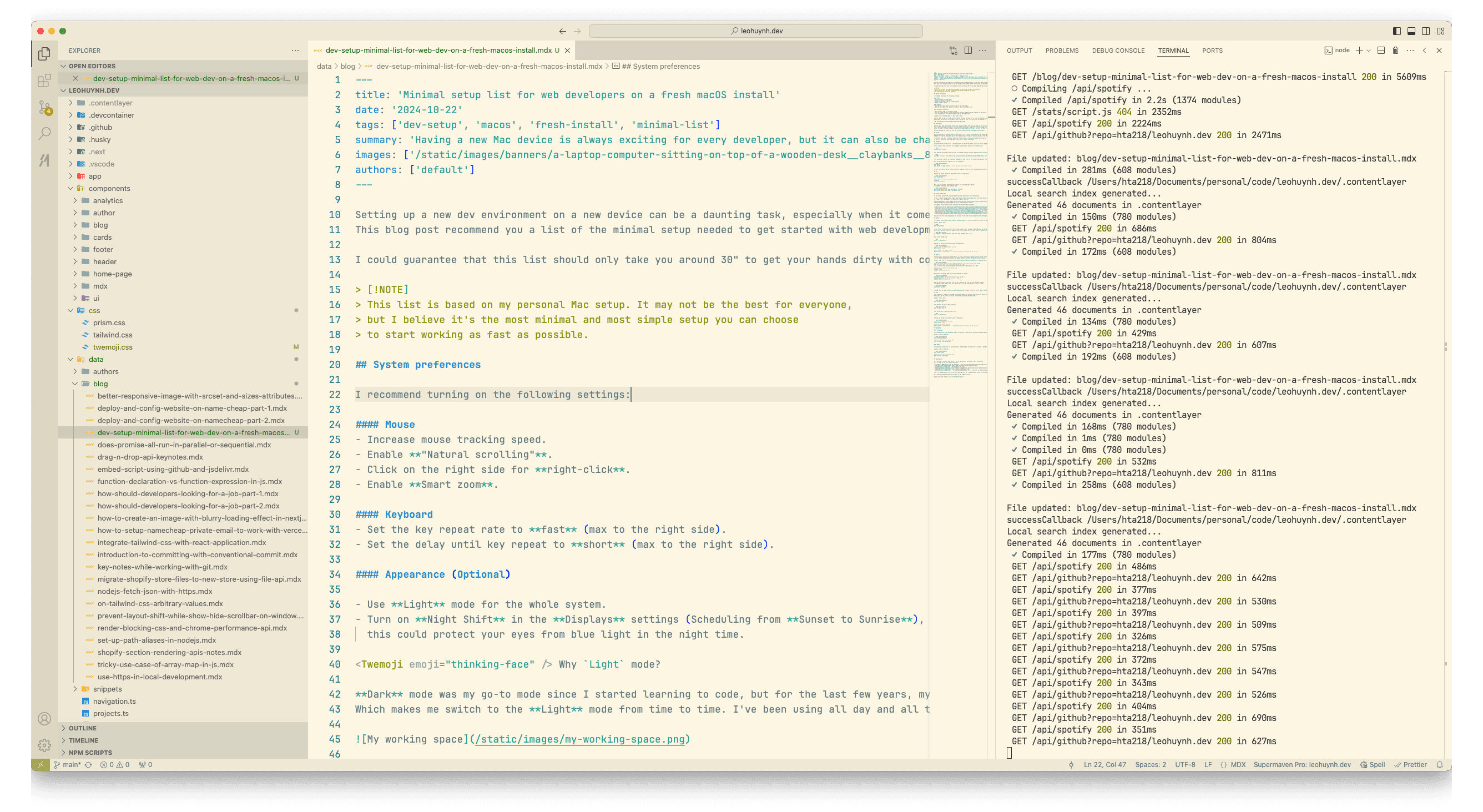 我的 VS Code 预览